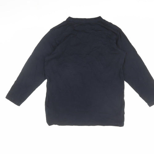 French Connection Boys Blue Long Sleeve Logo T-Shirt, 11-12 Years