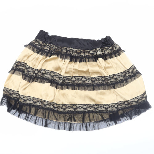 Vero Moda Women's Beige Black Mini Lace Skirt XL