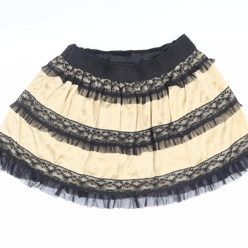 Vero Moda Women's Beige Black Mini Lace Skirt XL