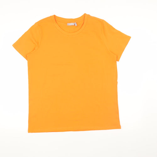 Fransa Women's Orange T-Shirt M Basic Stretch Casual