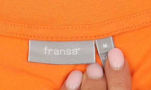 Fransa Women's Orange T-Shirt M Basic Stretch Casual
