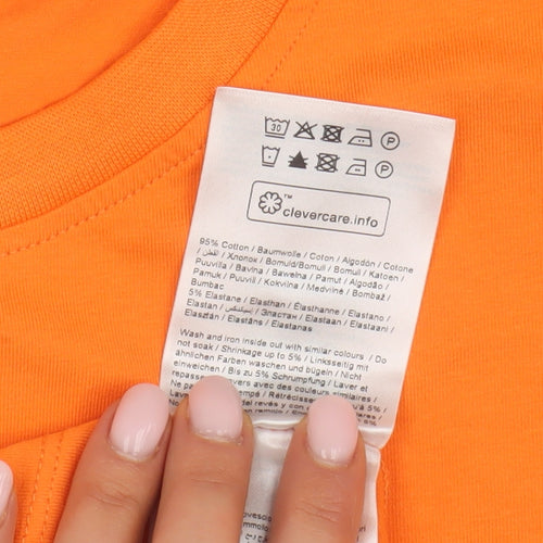 Fransa Women's Orange T-Shirt M Basic Stretch Casual