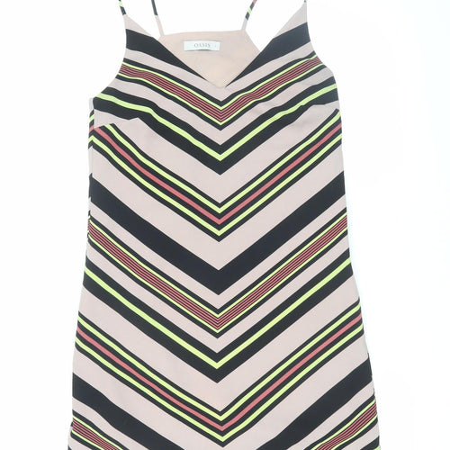 Oasis Women's Beige Chevron Slip Dress Size 8
