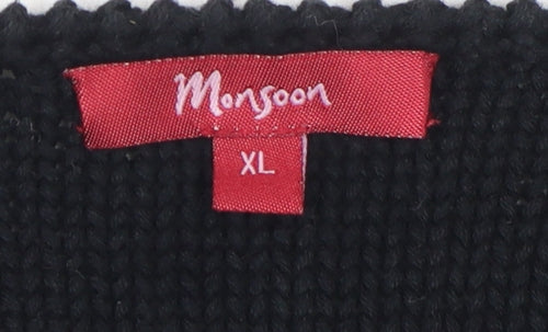 Monsoon Women's Black XL Knit Vest