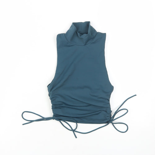 Zara Women’s Blue Sleeveless High Neck Tank