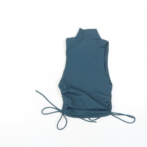 Zara Women’s Blue Sleeveless High Neck Tank