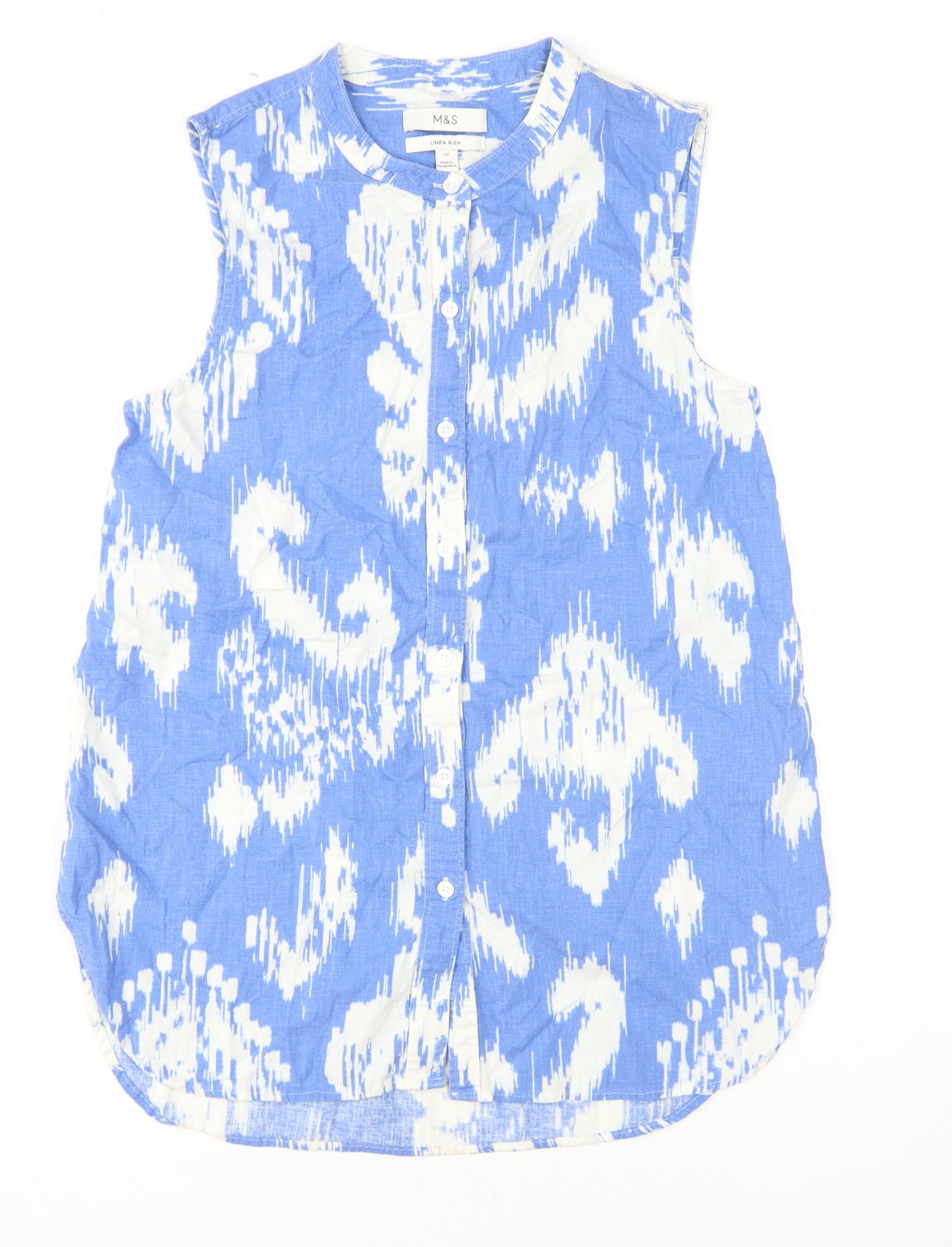 Marks and Spencer Women's Blue Floral Button-Up