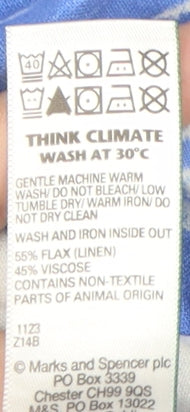 Marks and Spencer Women's Blue Floral Button-Up