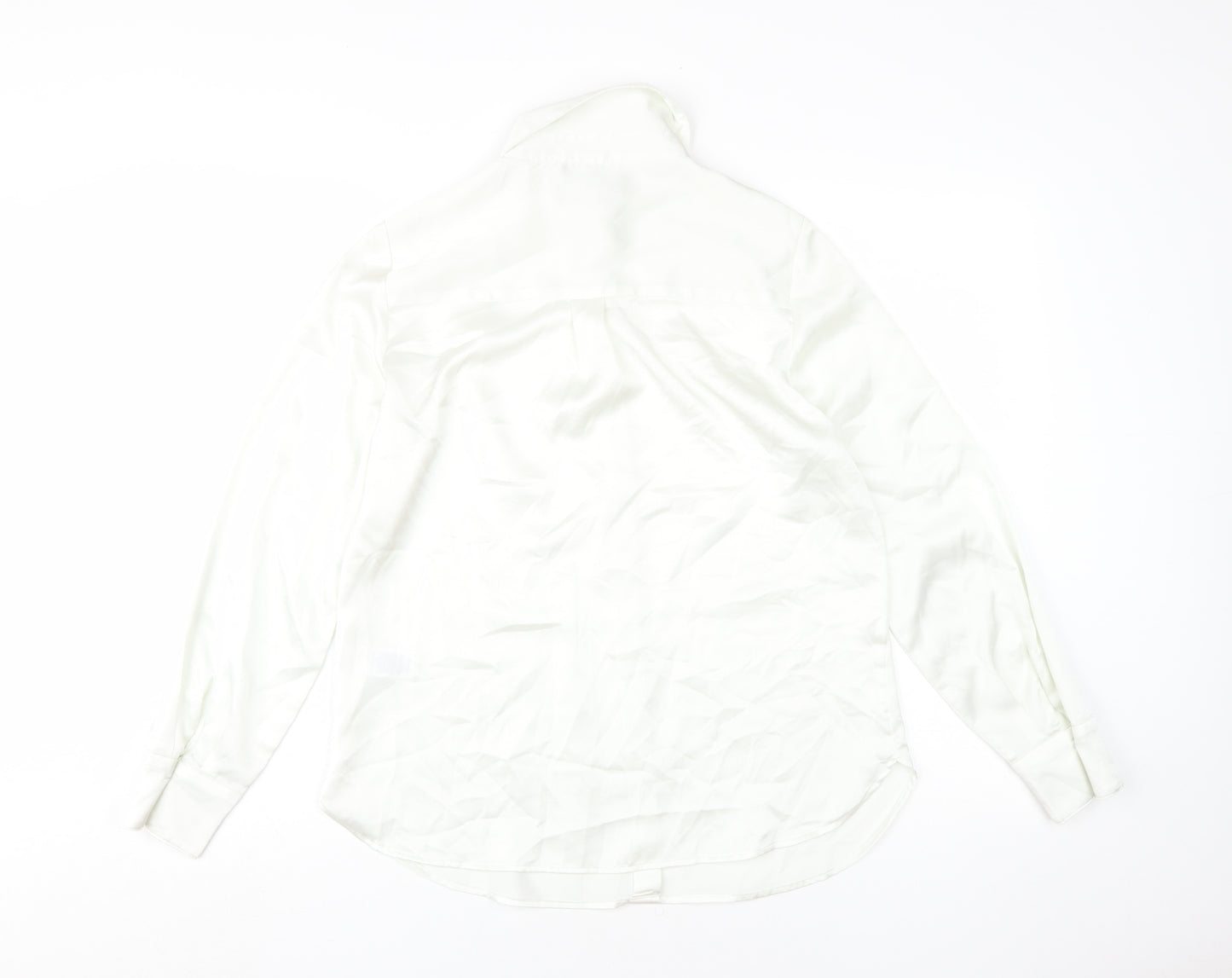 Marks and Spencer Women's Ivory Button-Up Shirt, Size 8, Regular Fit