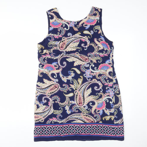 Wallis Petite Multicoloured Paisley Shift Dress Size 16