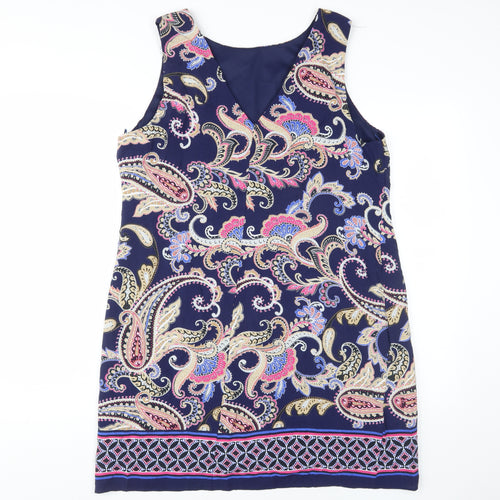 Wallis Petite Multicoloured Paisley Shift Dress Size 16