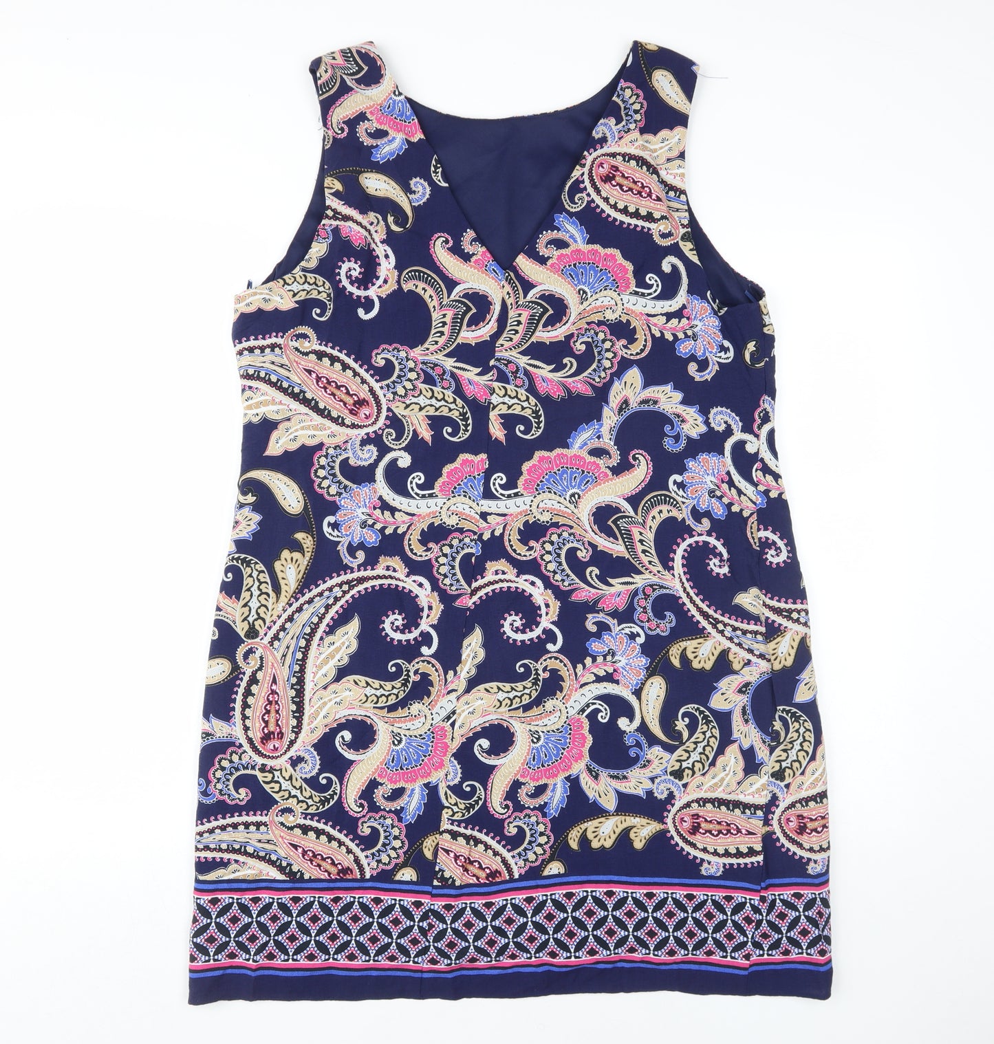 Wallis Petite Multicoloured Paisley Shift Dress Size 16