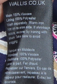 Wallis Petite Multicoloured Paisley Shift Dress Size 16