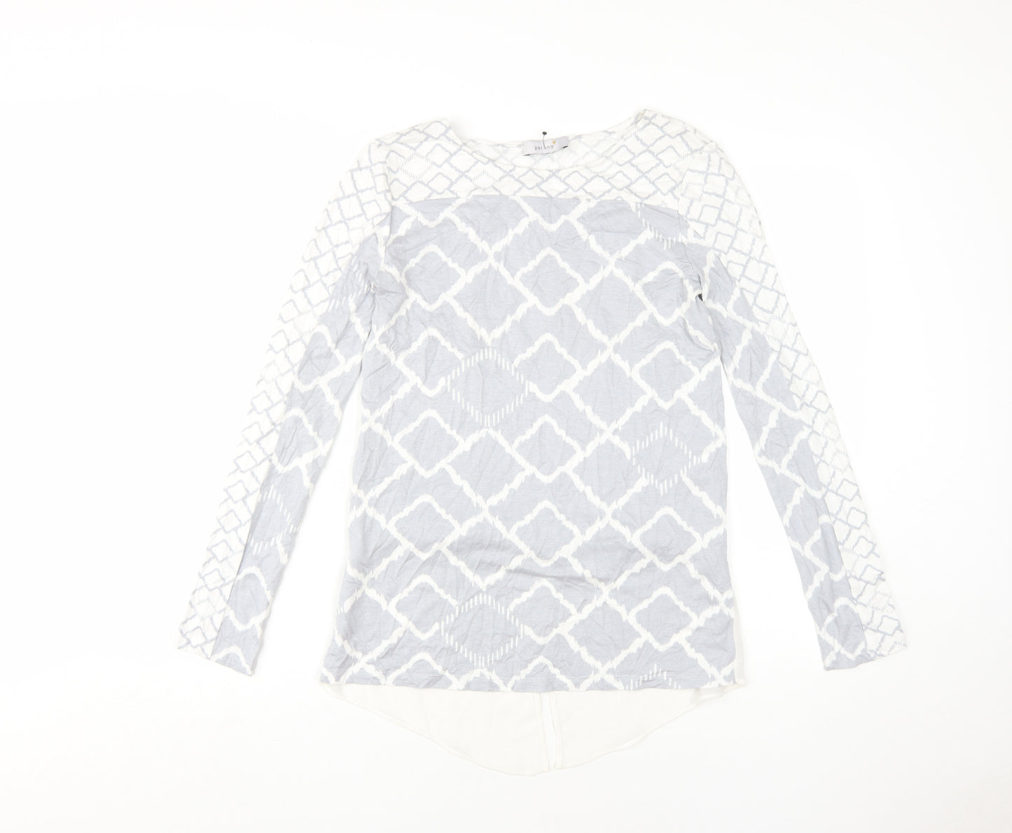 Per Una Women's Grey Tunic, Size 8, Geometric Pattern