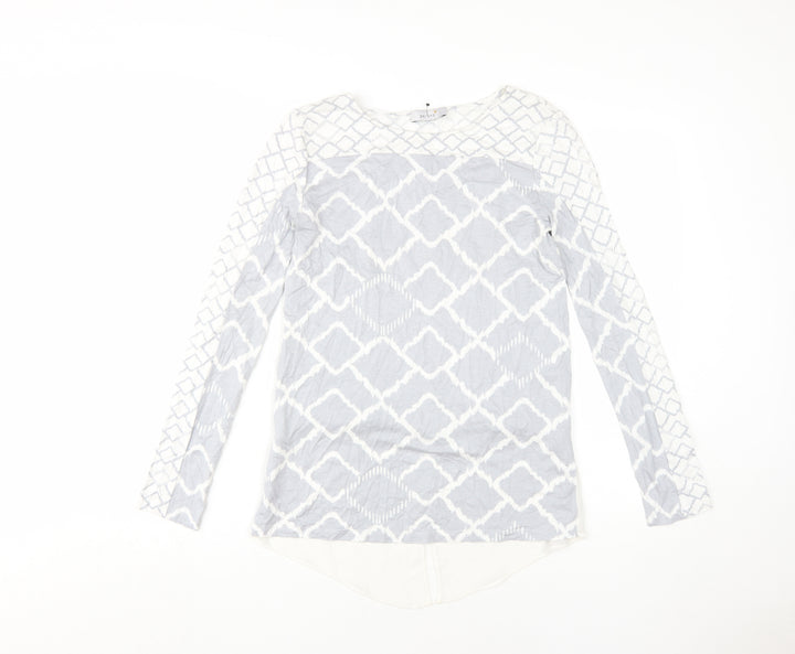 Per Una Women's Grey Tunic, Size 8, Geometric Pattern