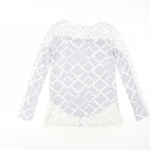 Per Una Women's Grey Tunic, Size 8, Geometric Pattern