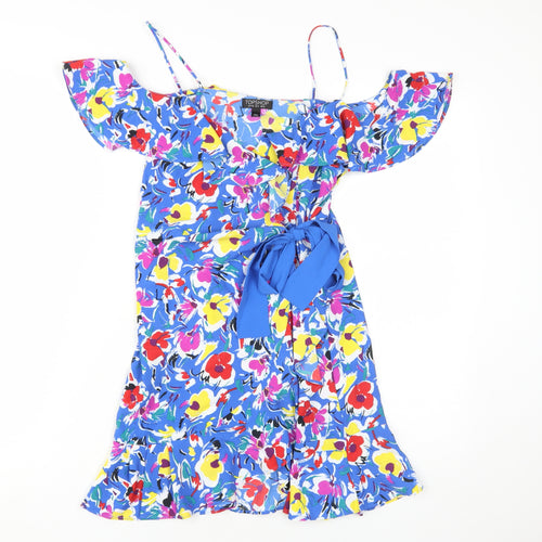 Topshop Women's Multicoloured Floral Fit & Flare Dress