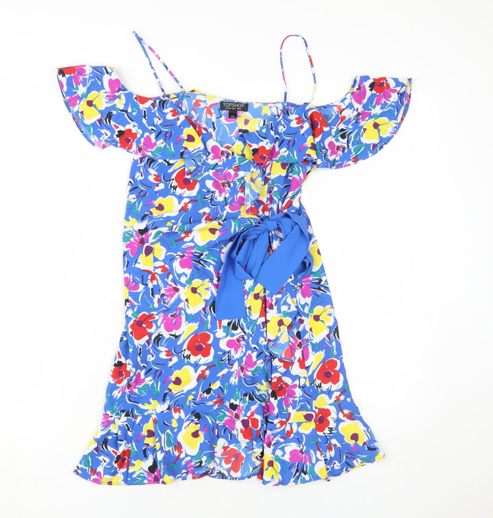 Topshop Women's Multicoloured Floral Fit & Flare Dress