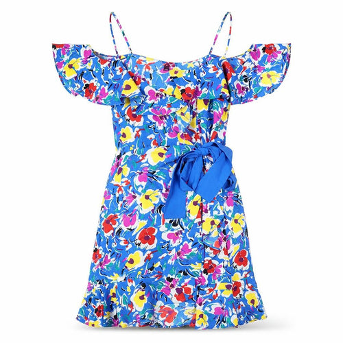 Topshop Women's Multicoloured Floral Fit & Flare Dress