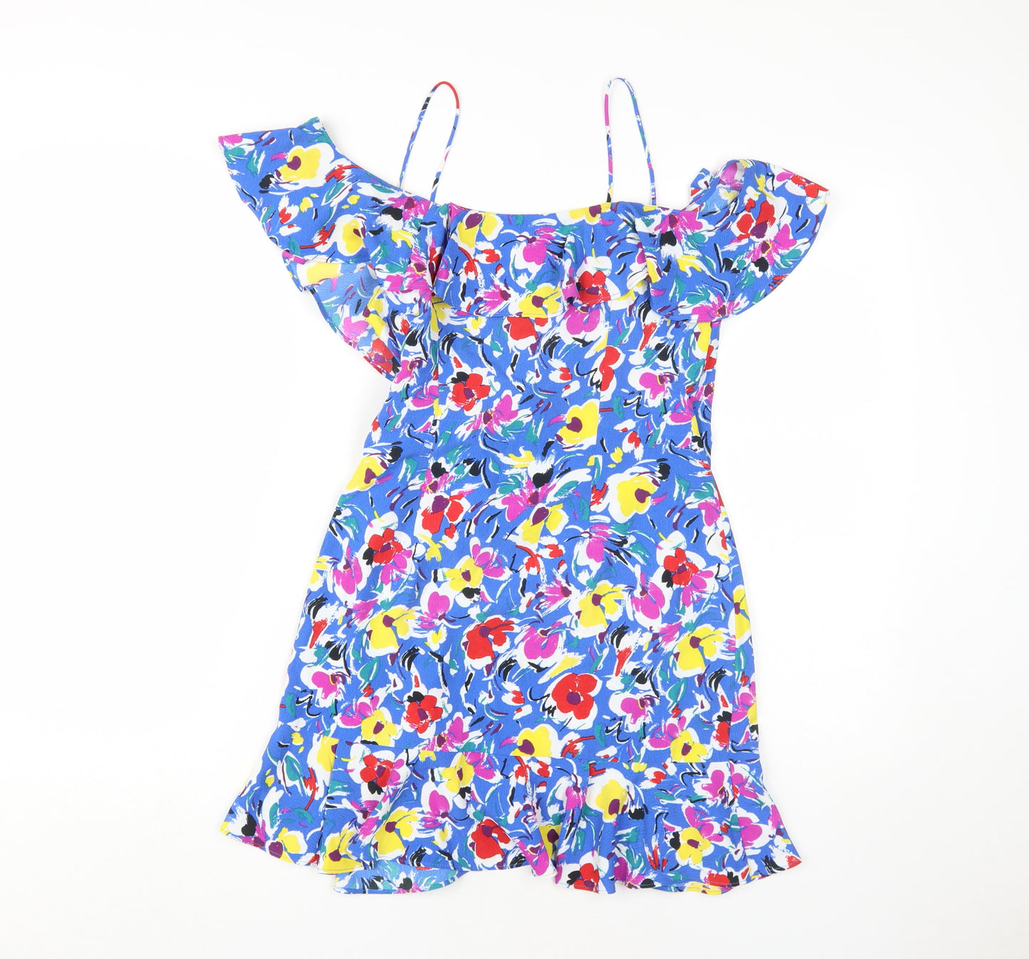 Topshop Women's Multicoloured Floral Fit & Flare Dress
