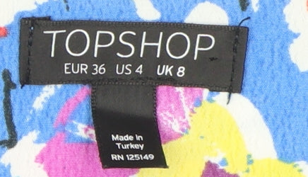 Topshop Women's Multicoloured Floral Fit & Flare Dress
