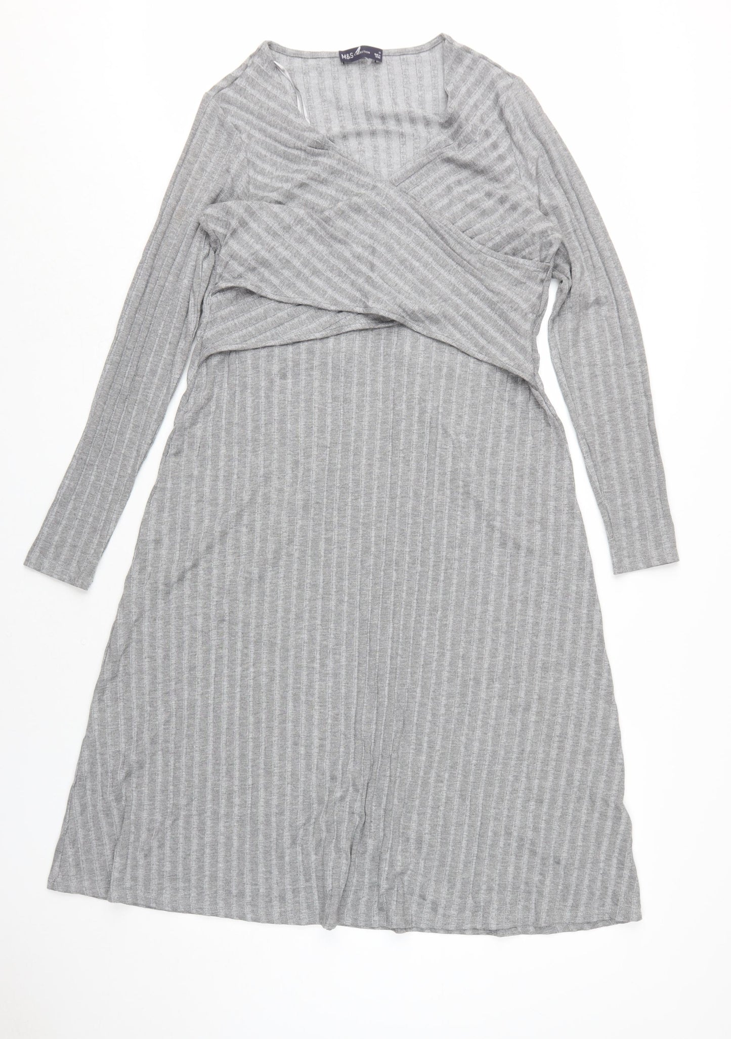 Marks and Spencer Women's Grey A-Line Dress Size 14
