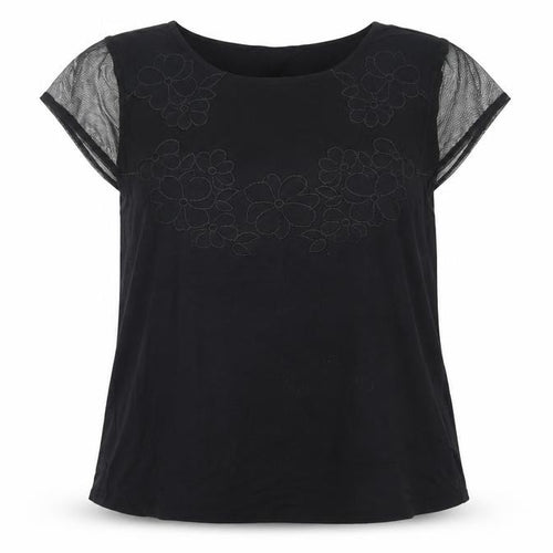 Dorothy Perkins Women's Black Blouse Size 16 Embroidered Casual