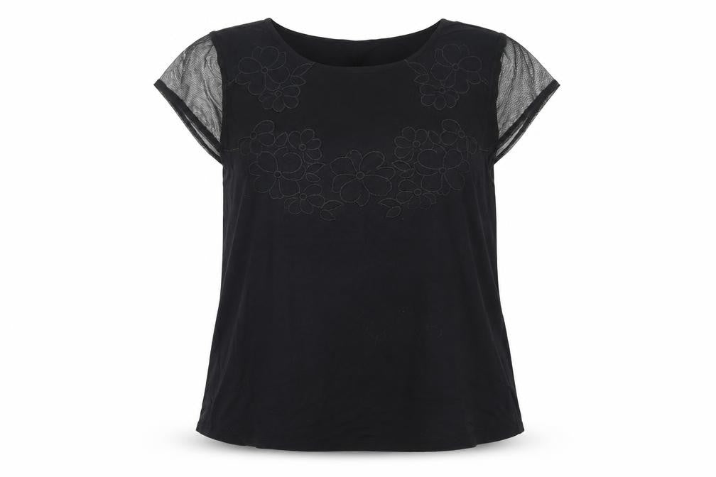 Dorothy Perkins Women's Black Blouse Size 16 Embroidered Casual