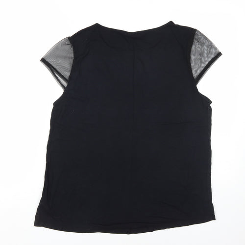 Dorothy Perkins Women's Black Blouse Size 16 Embroidered Casual