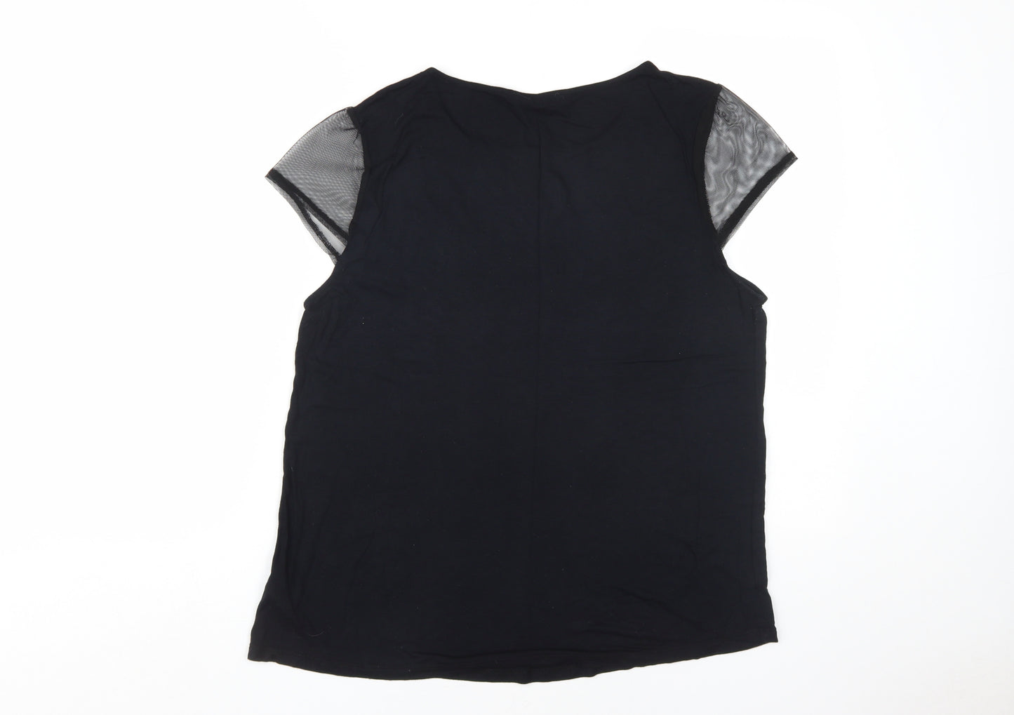Dorothy Perkins Women's Black Blouse Size 16 Embroidered Casual