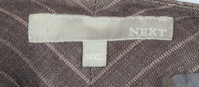 Next Women's Brown Striped Straight Trousers 4XL