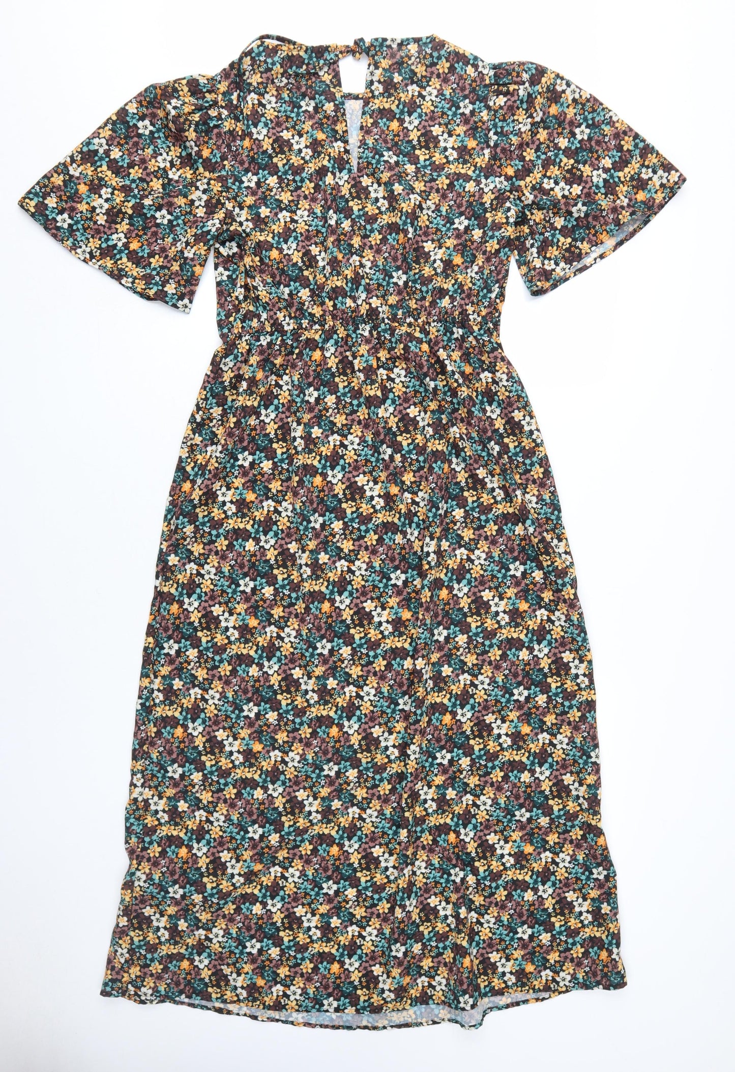 Dorothy Perkins Women's Multicoloured A-Line Floral Dress Size 10
