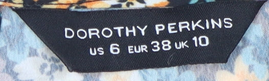 Dorothy Perkins Women's Multicoloured A-Line Floral Dress Size 10