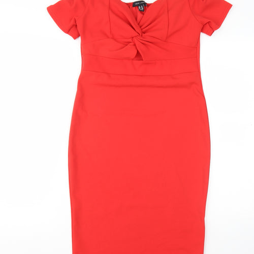 New Look Women's Red Bodycon Dress Size 14
