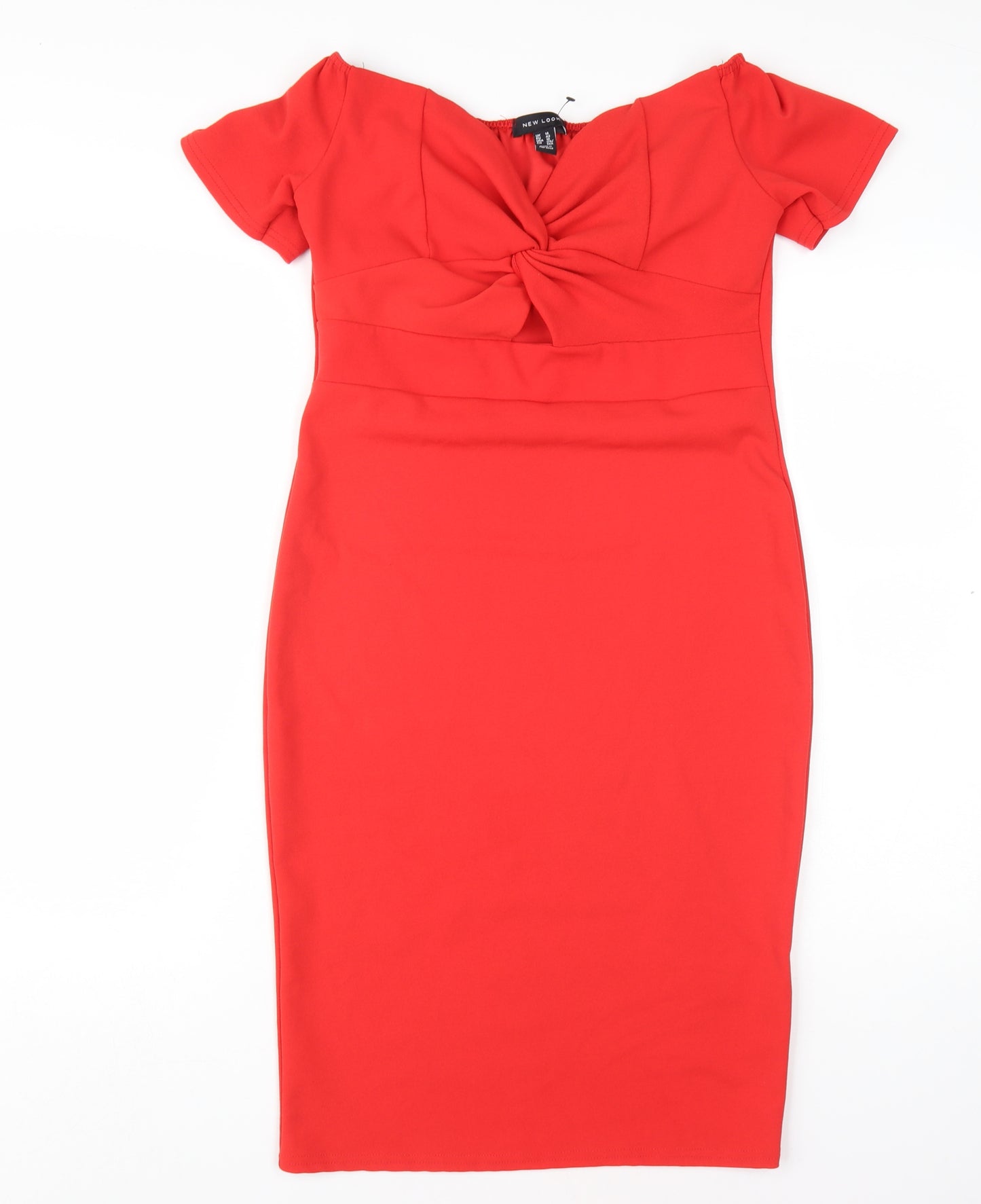 New Look Women's Red Bodycon Dress Size 14