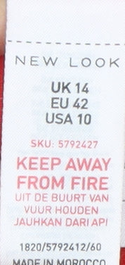 New Look Women's Red Bodycon Dress Size 14