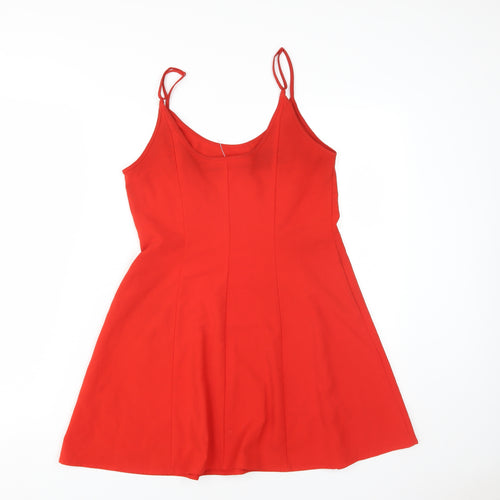 Zara Women's Red Slip Dress, Size S, Summer Style