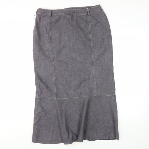 Principles Women's Grey Midi Pencil Skirt Size 14