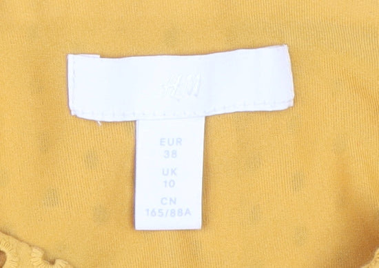 H&M Women's Yellow Off-Shoulder Puff Sleeve Blouse