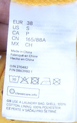 H&M Women's Yellow Off-Shoulder Puff Sleeve Blouse