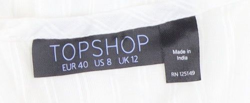 Topshop Women's White Slip Dress, Size 12, Summer Casual