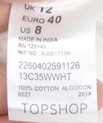 Topshop Women's White Slip Dress, Size 12, Summer Casual