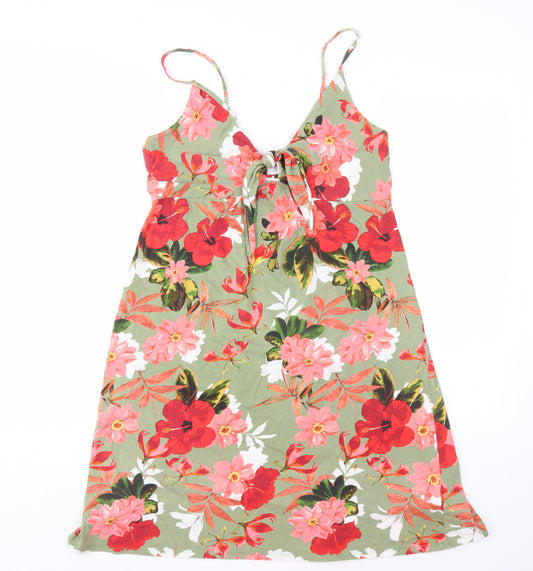 Mantaray Women's Floral Slip Dress M V-Neck Strappy