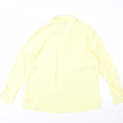 Marks & Spencer Women's Yellow Button-Up Shirt Size 16