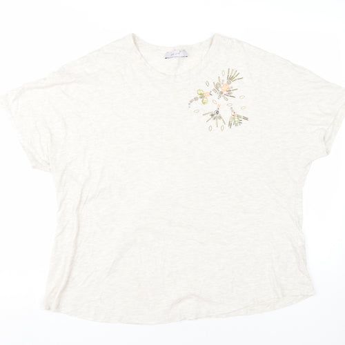 Marks and Spencer Women's Beige T-Shirt Size 18