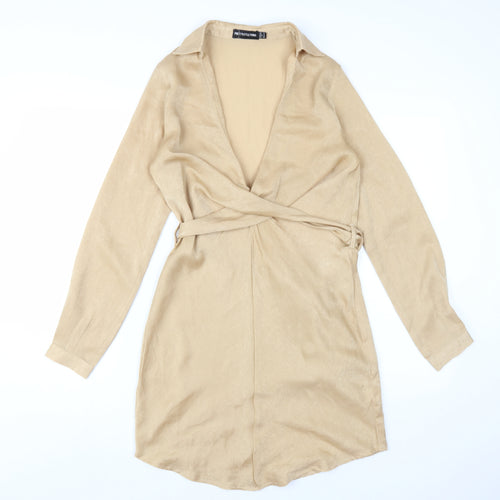 PrettyLittleThing Women's Beige Dress Size 6