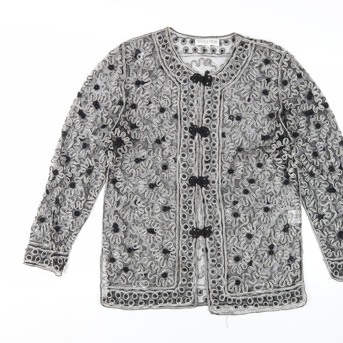 Diagram Women's Black Embroidered Jacket, S/M, Party
