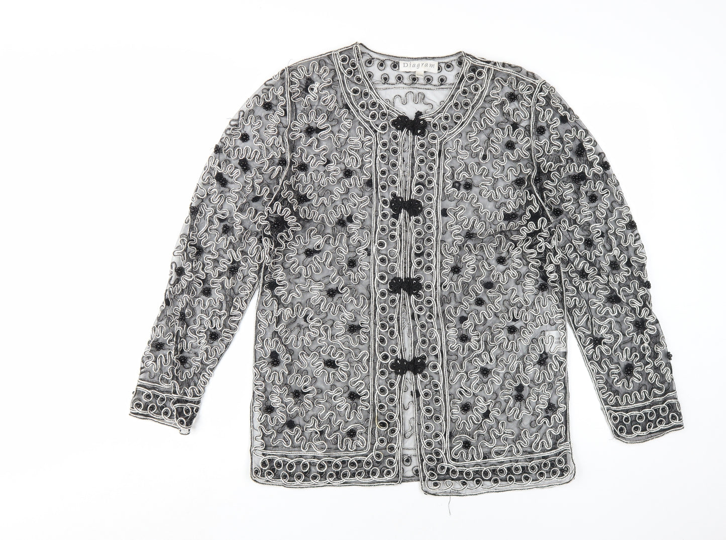 Diagram Women's Black Embroidered Jacket, S/M, Party