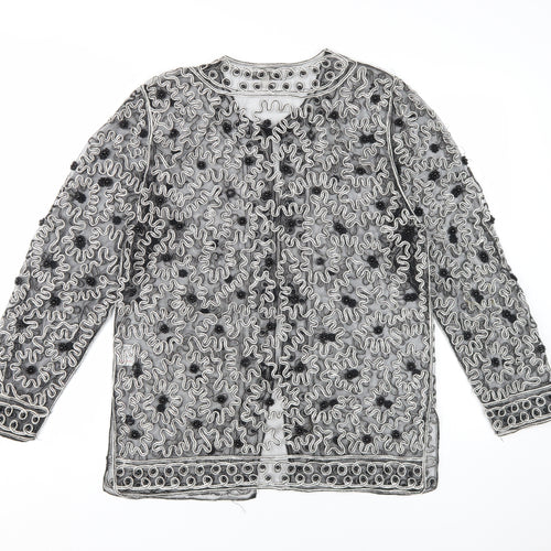 Diagram Women's Black Embroidered Jacket, S/M, Party