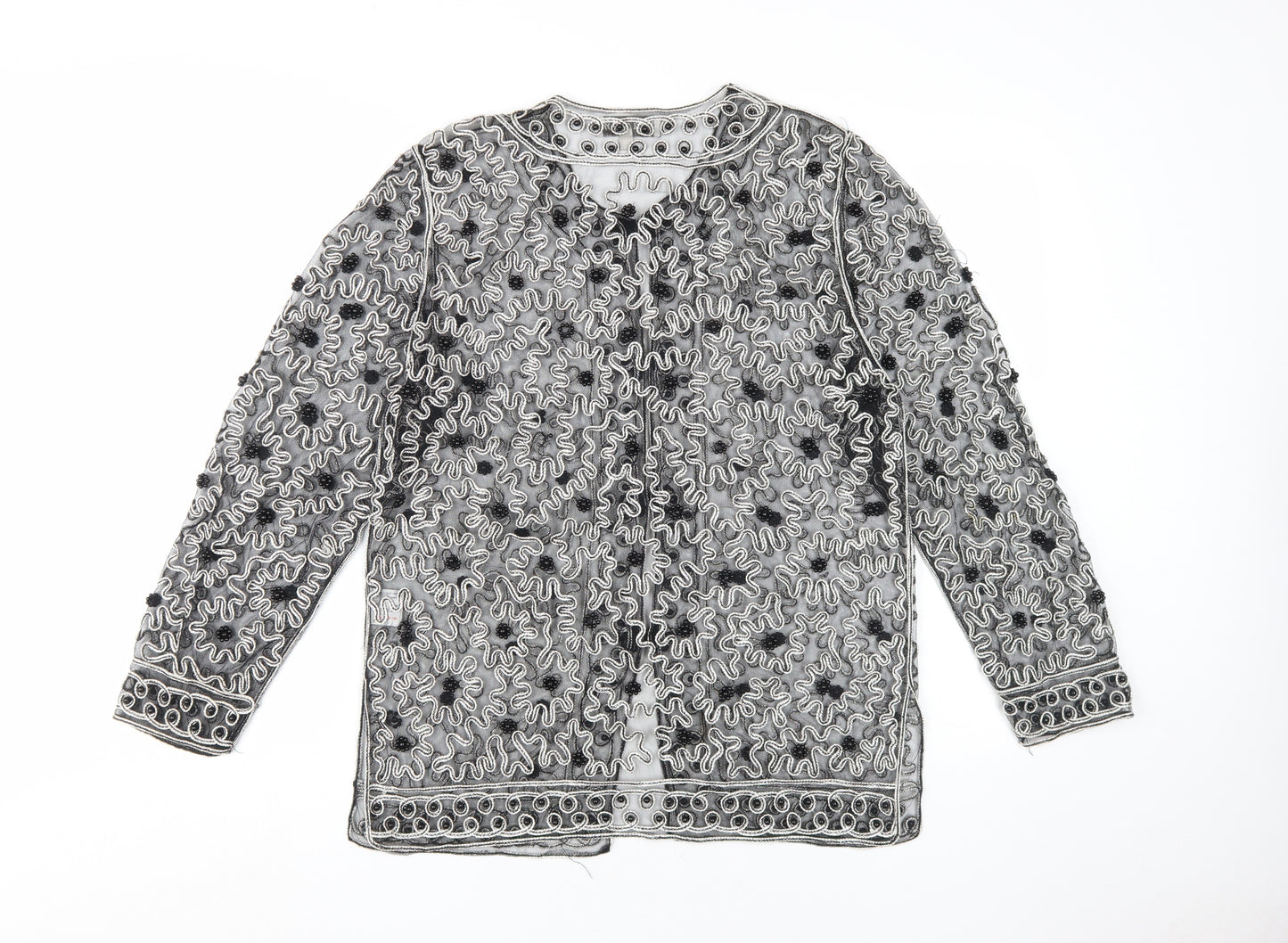 Diagram Women's Black Embroidered Jacket, S/M, Party